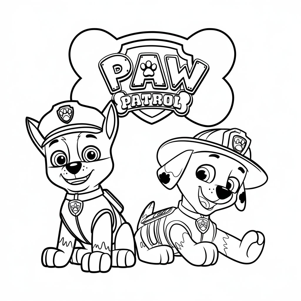 printable paw patrol color pages