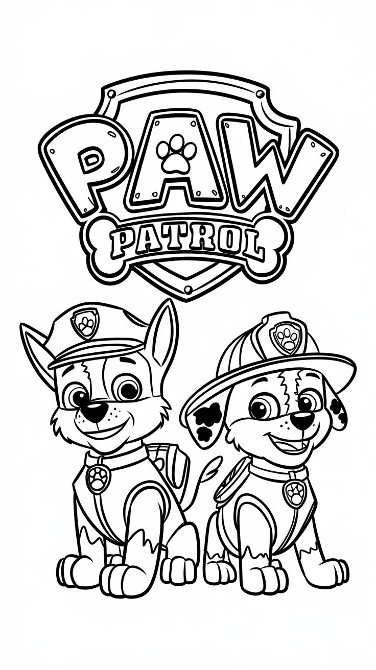 chase coloring page paw patrol