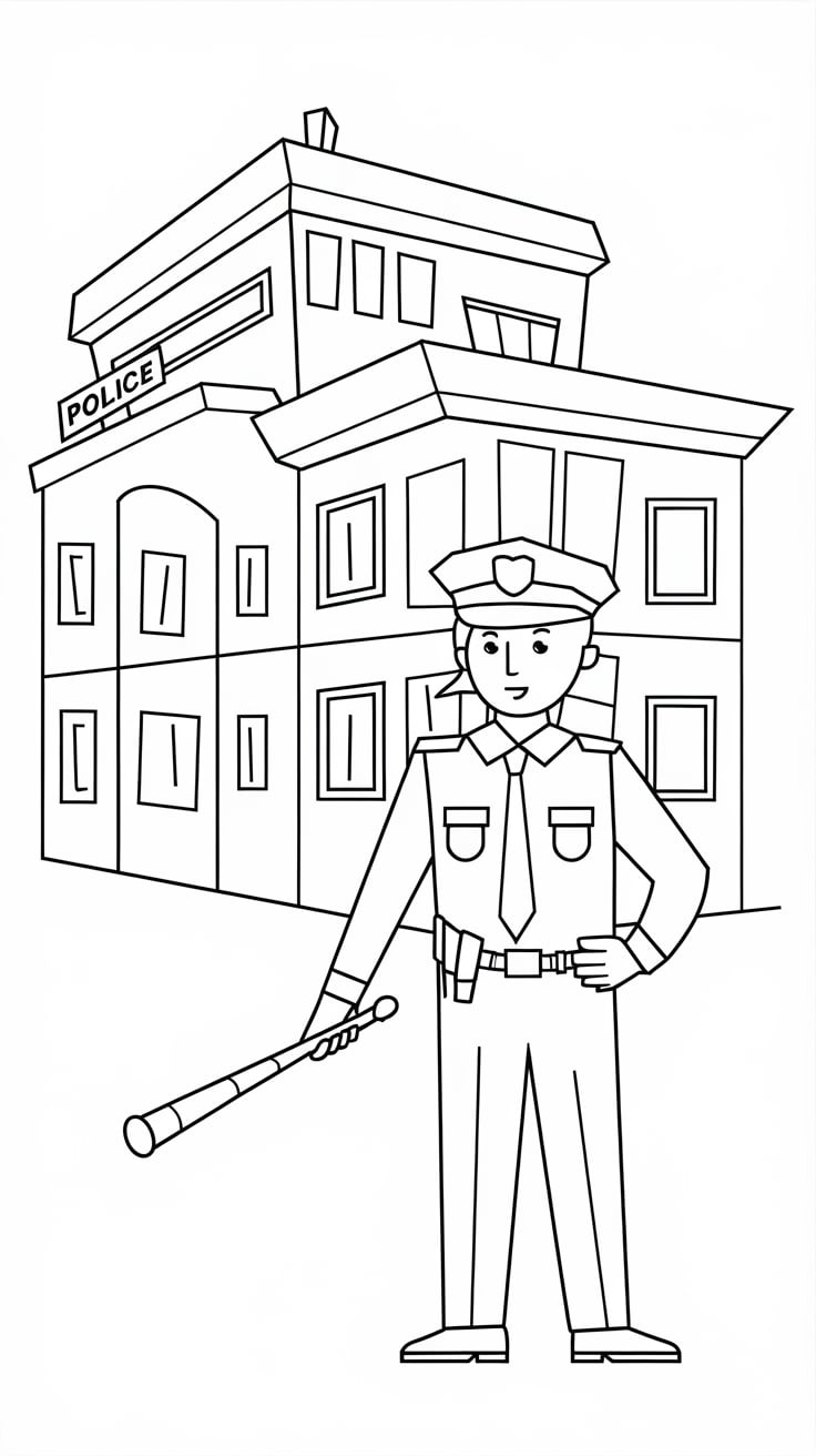 police coloring book pages
