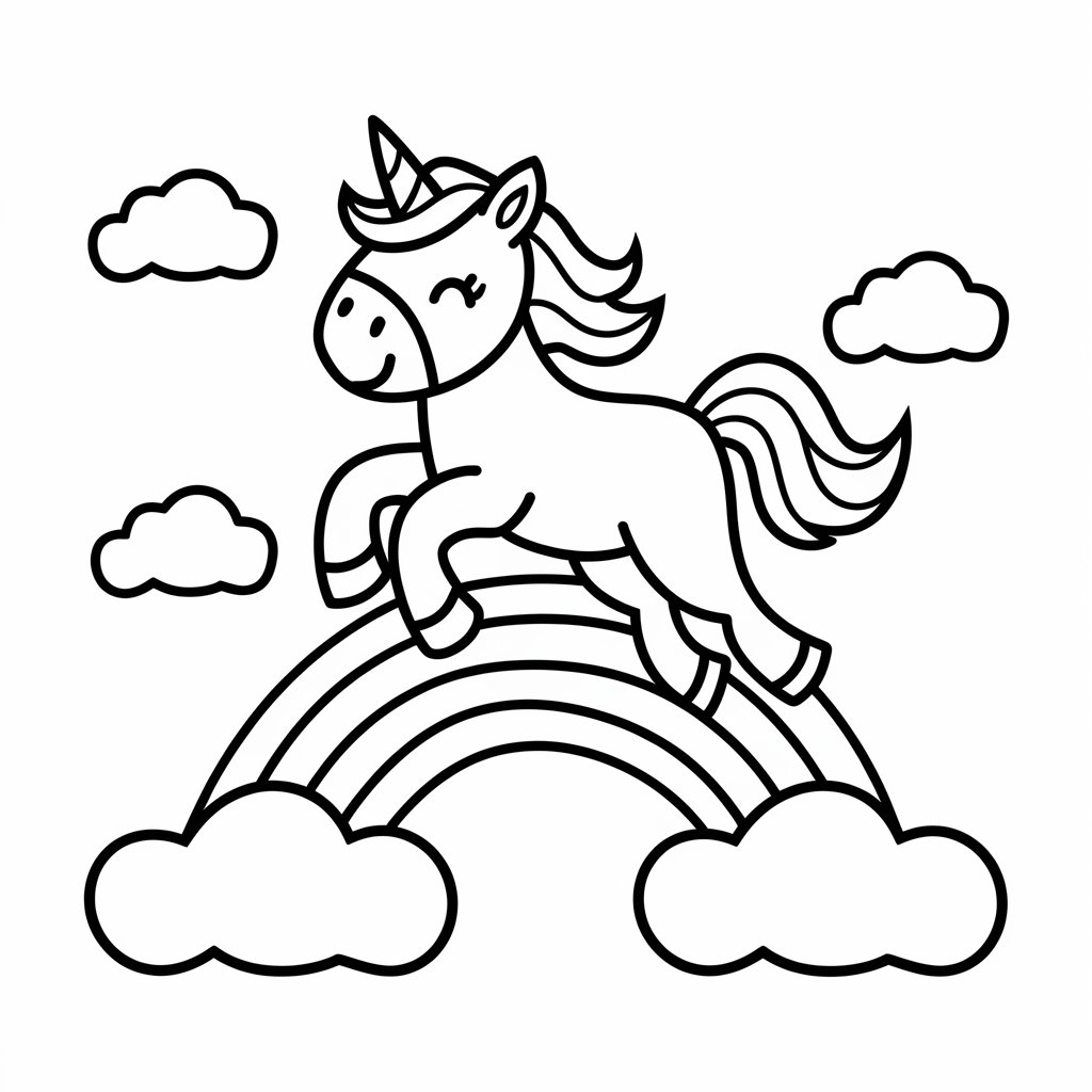 unicorn with rainbow coloring pages