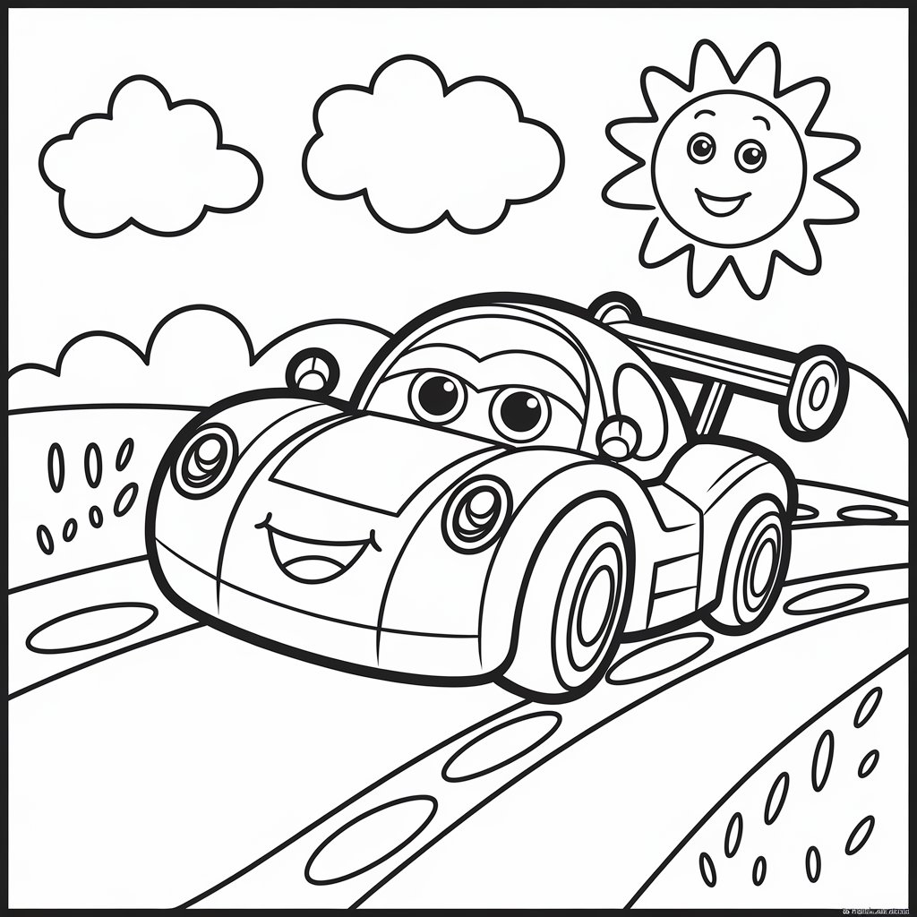 race car coloring page printable
