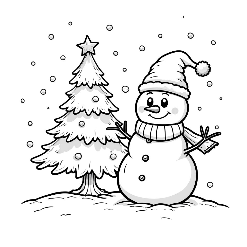 coloring page christmas tree