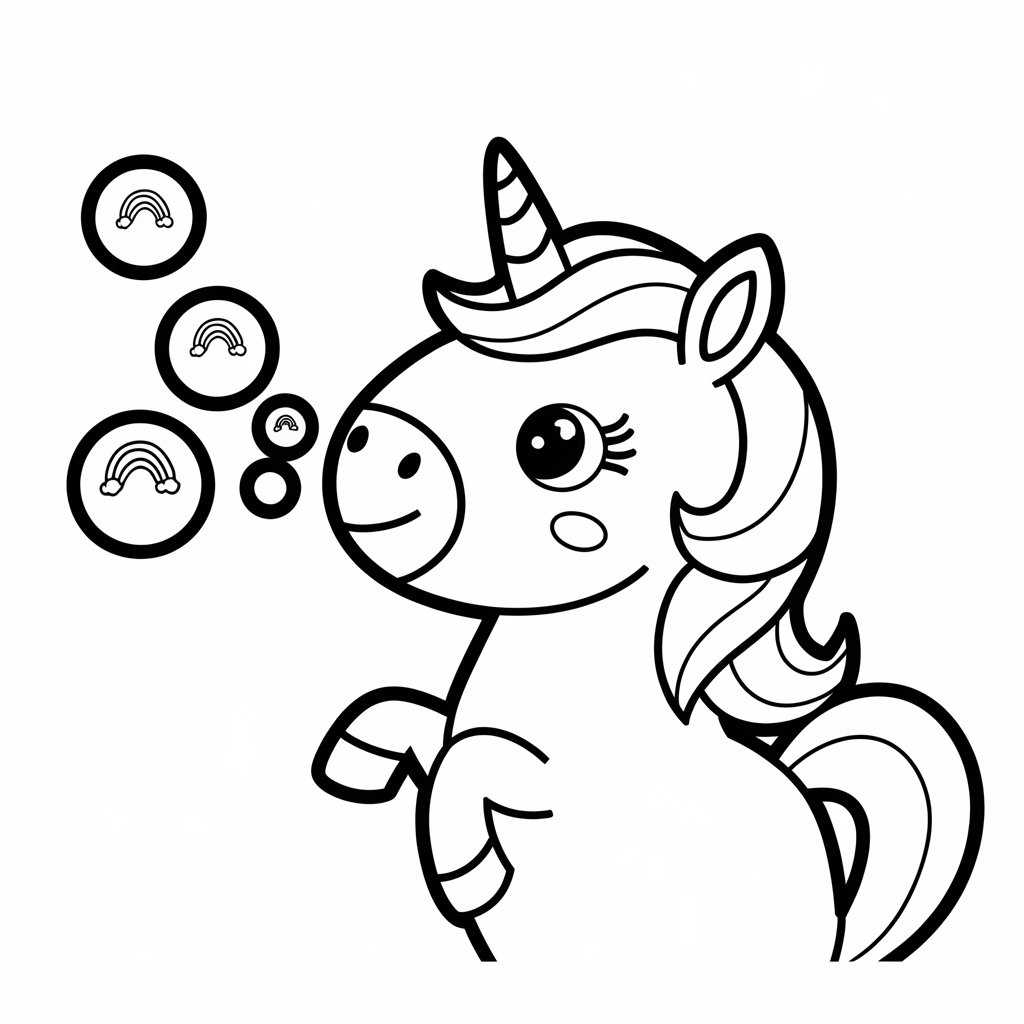 rainbow and unicorn coloring pages