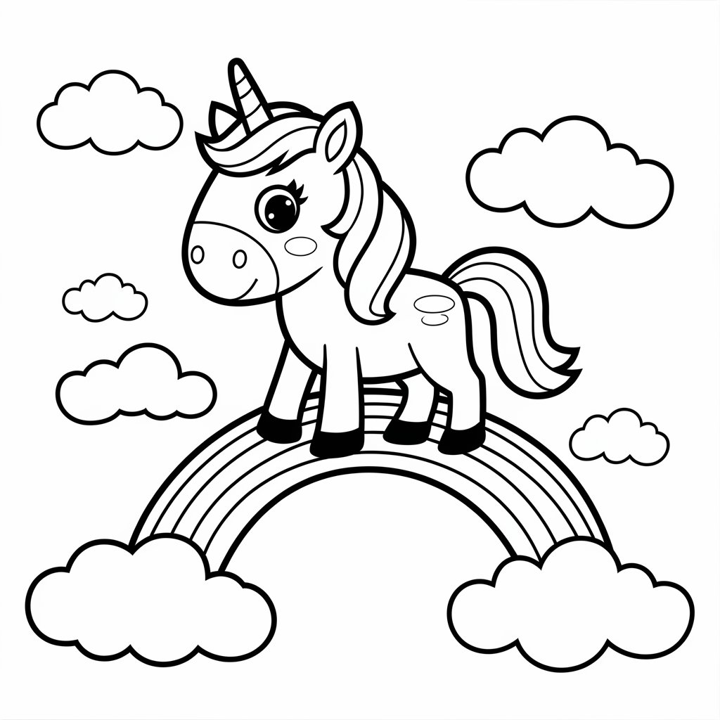 rainbow unicorn coloring pages