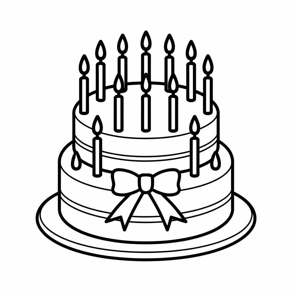 coloring pages birthday cake