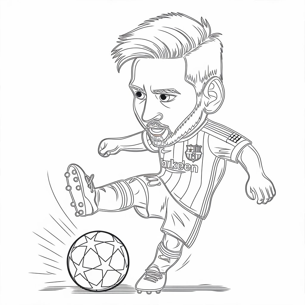 messi soccer coloring pages