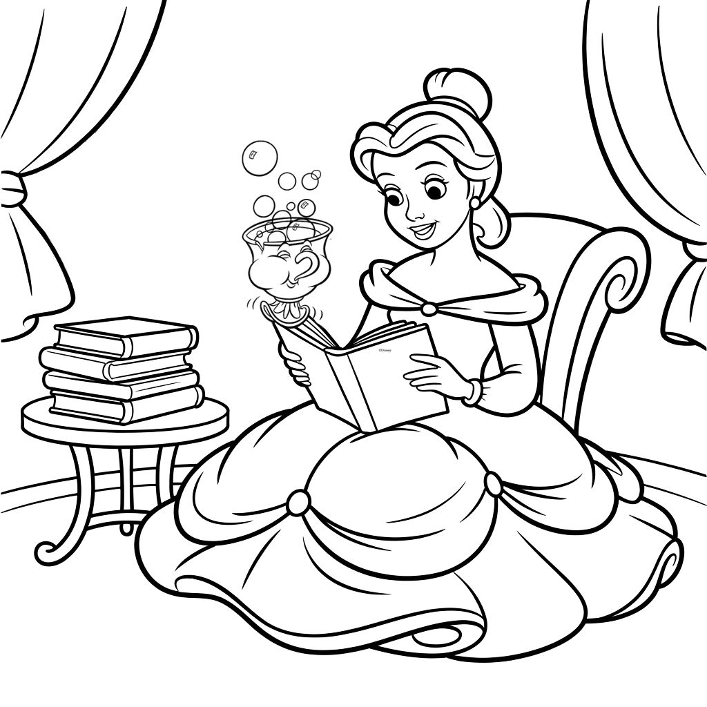 Bella With Her Friends A4 coloring page