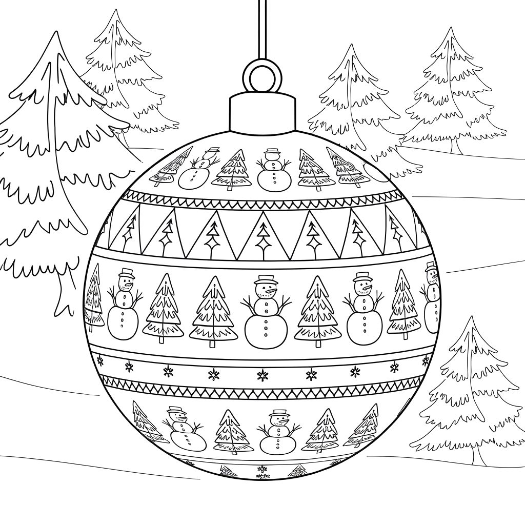 christmas ornaments color pages