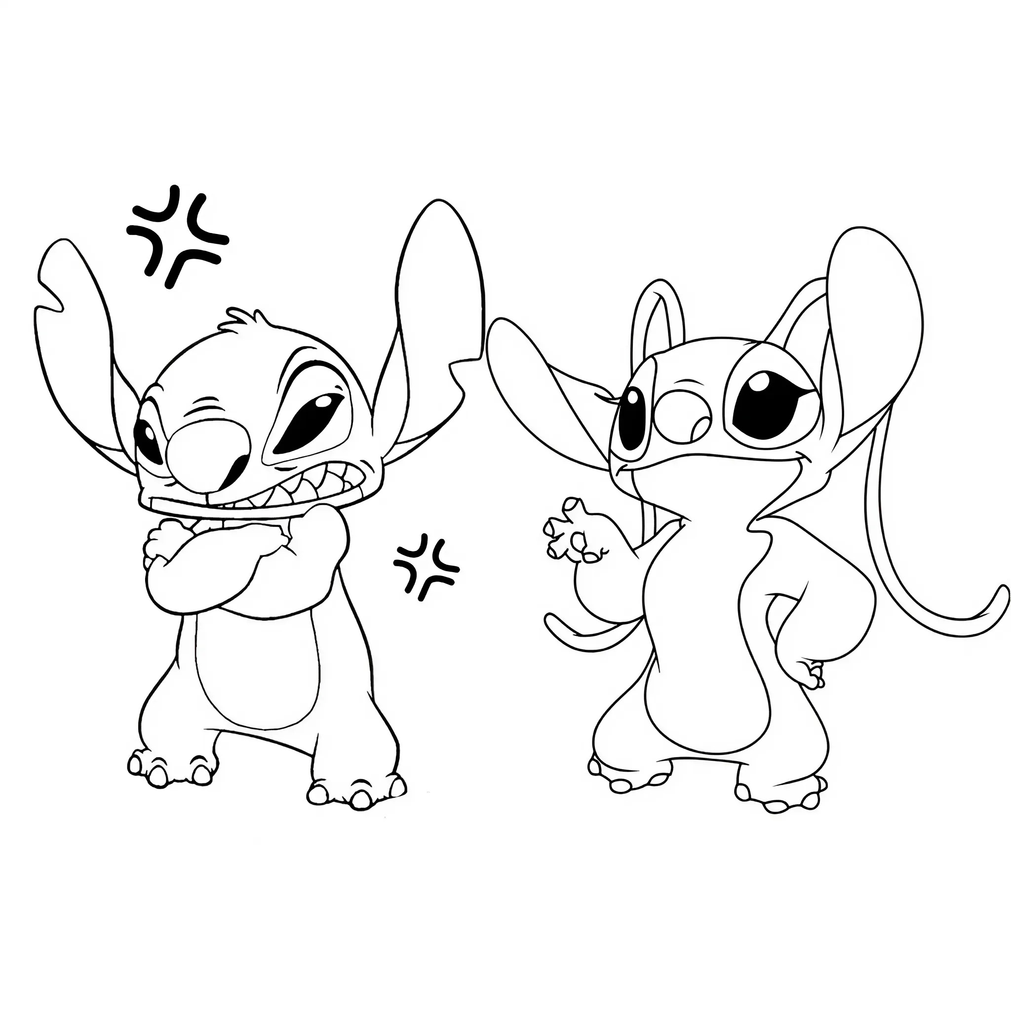 stitch and angel coloring pages