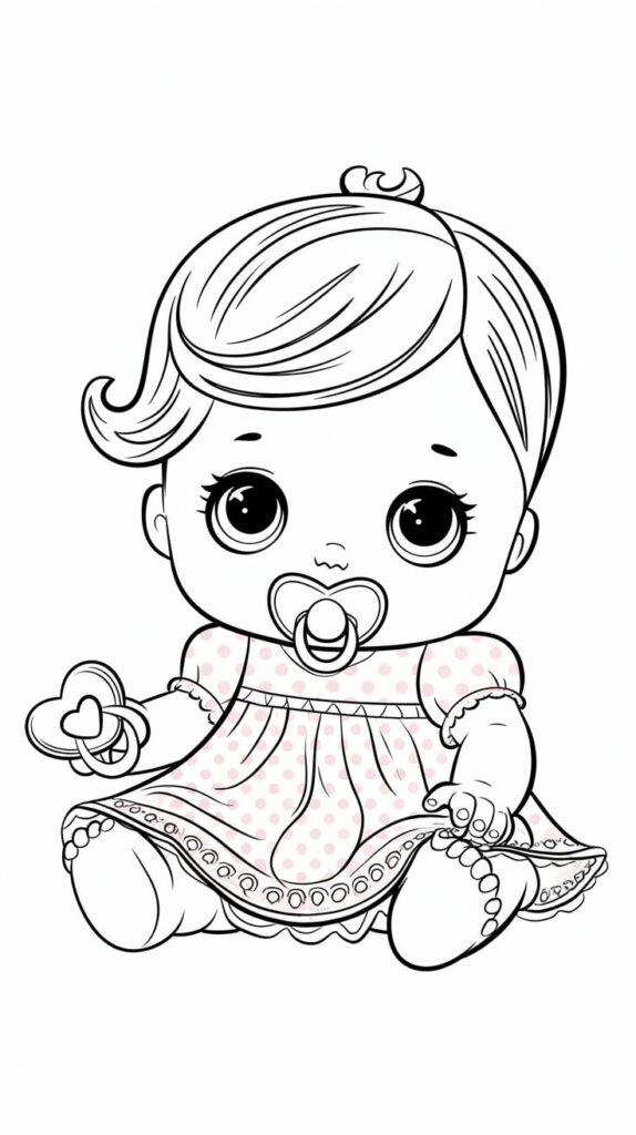 baby doll coloring page