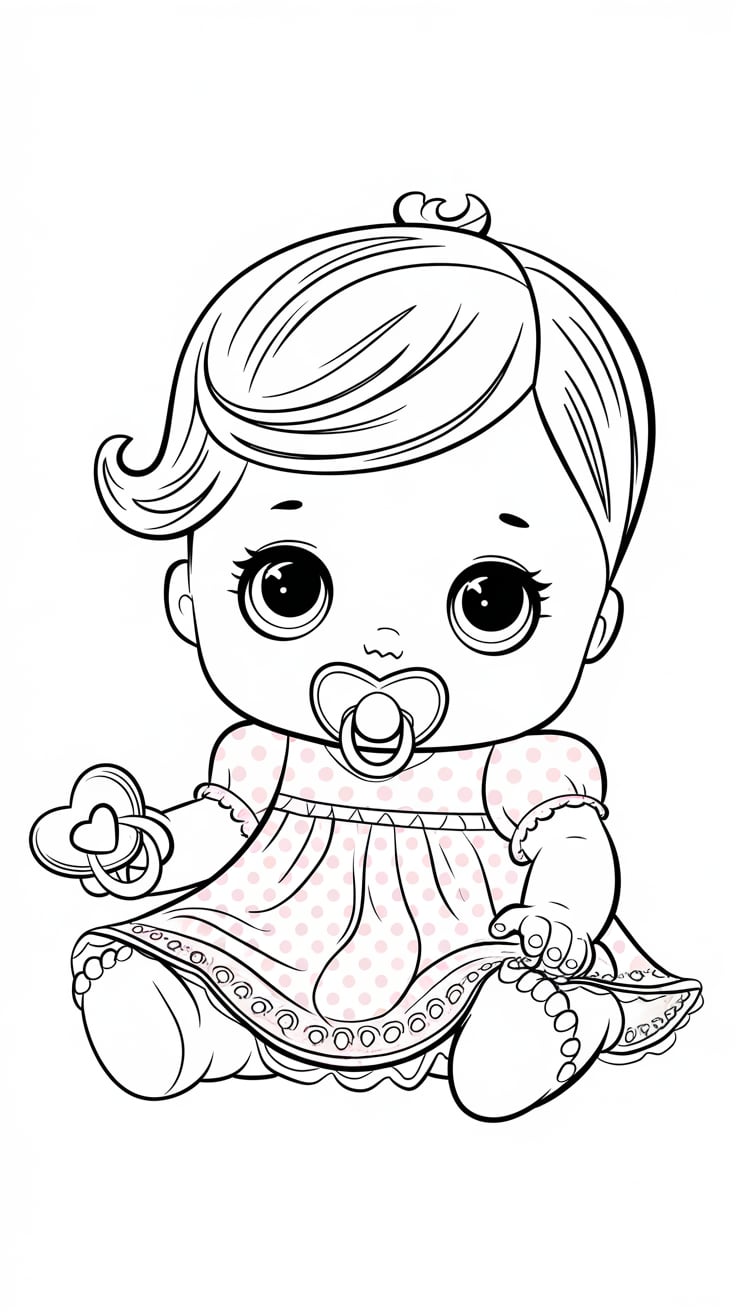 baby doll coloring page