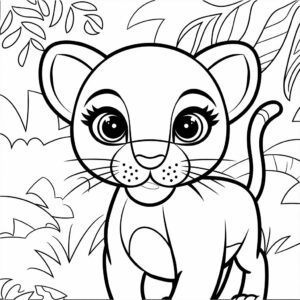 baby black panther animal coloring pages
