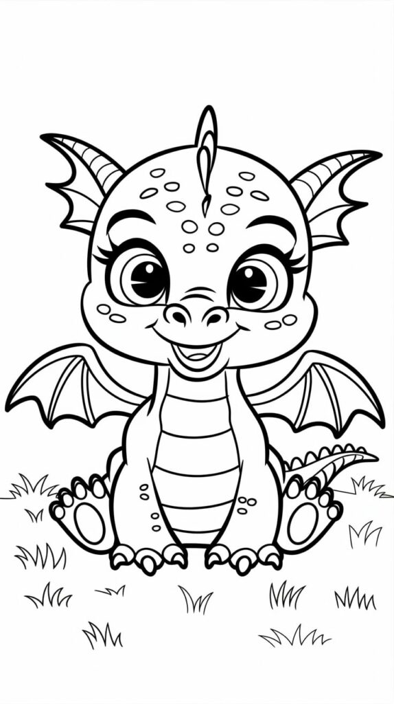 baby dragon coloring page