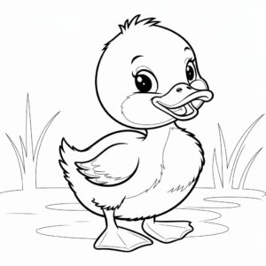 baby duck duckling coloring pages