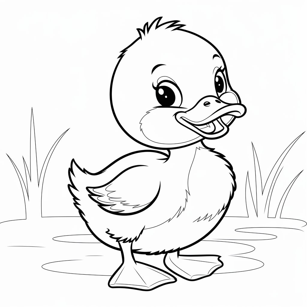 baby duck duckling coloring pages