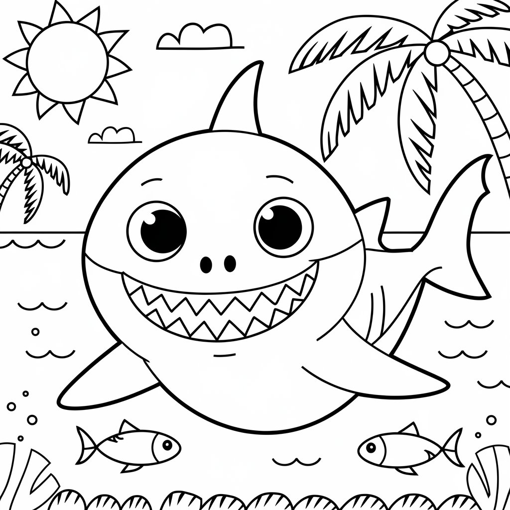 baby shark coloring page