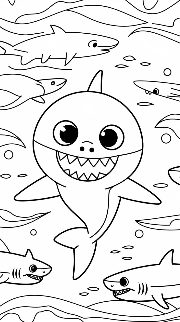 baby shark coloring page