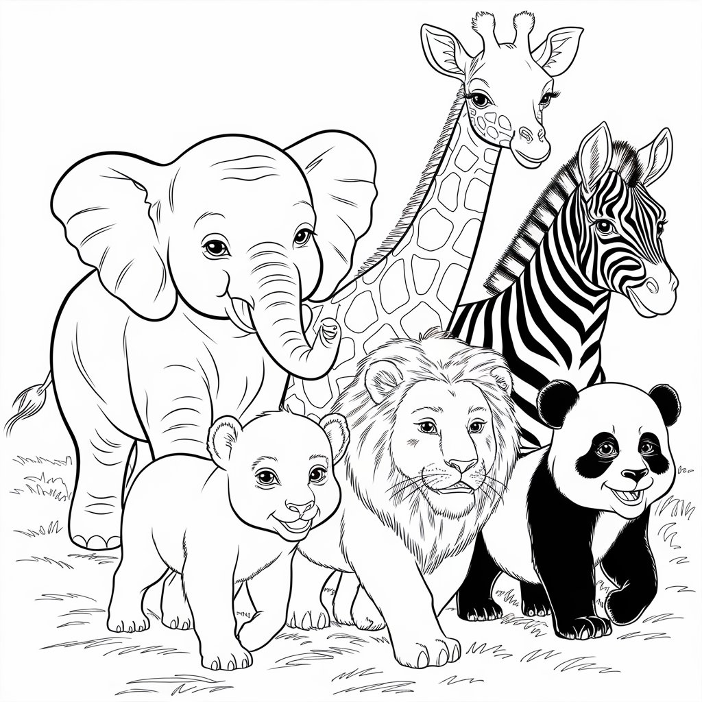 cute baby animals coloring pages