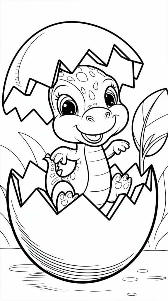 baby dinosaur coloring page