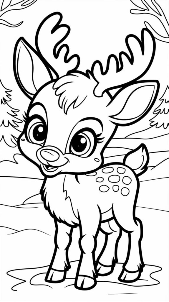 reindeer coloring page