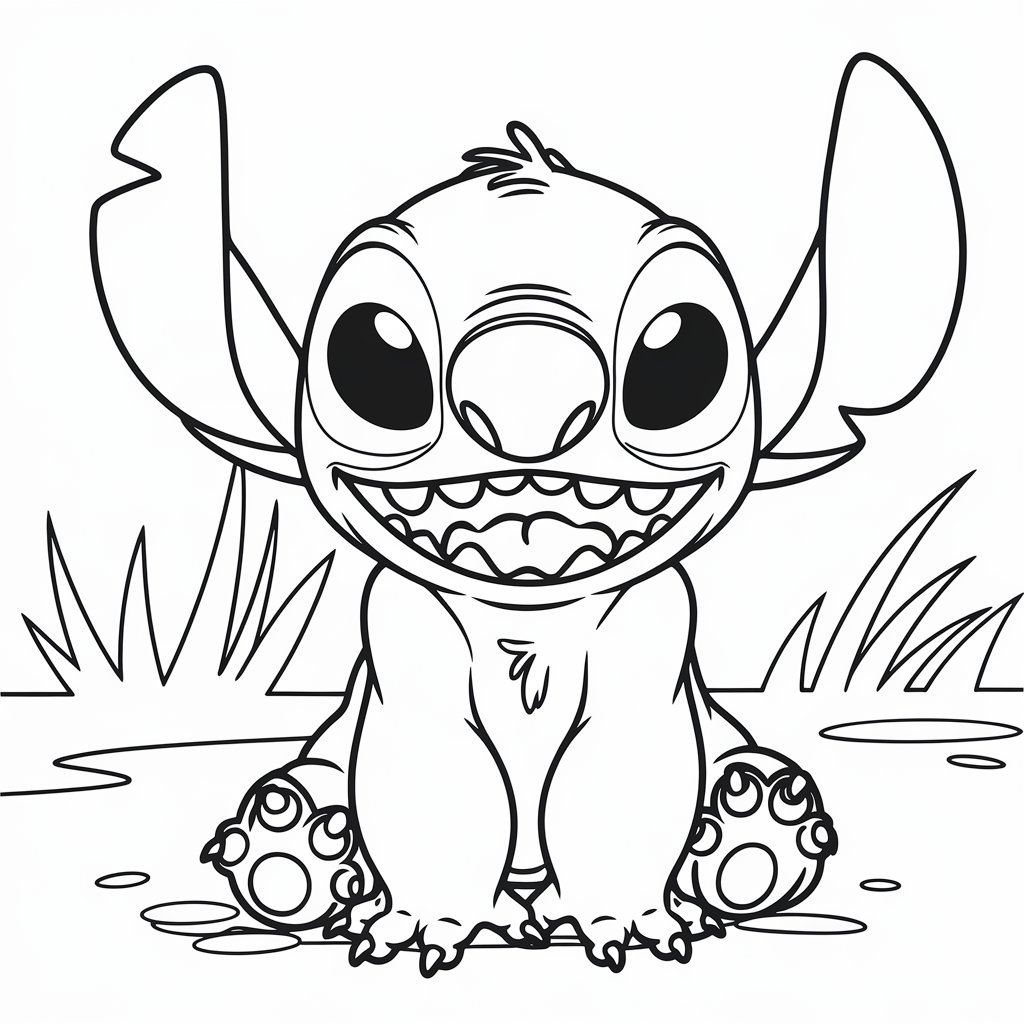 baby stitch coloring pages