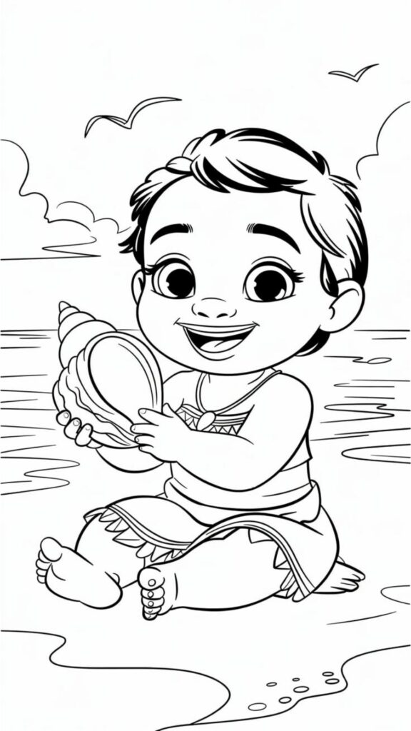 moana color pages free