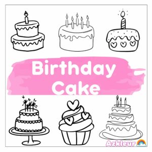 Birthday Cake Coloring Pages