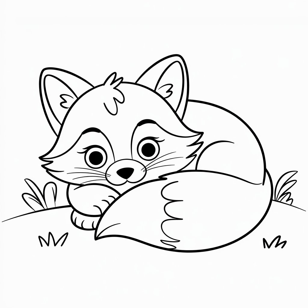 coloring page for fox