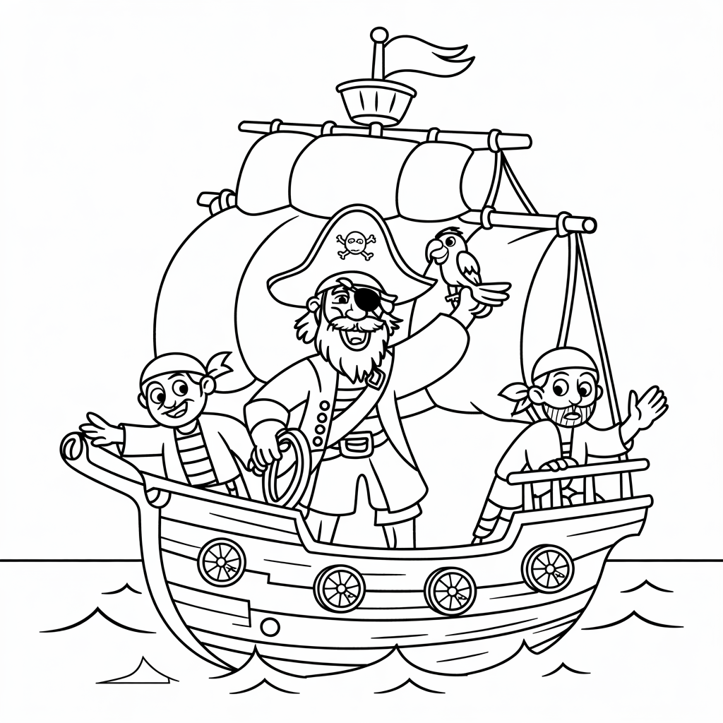 free pirate coloring pages