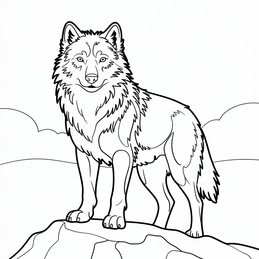 wolf coloring book pages