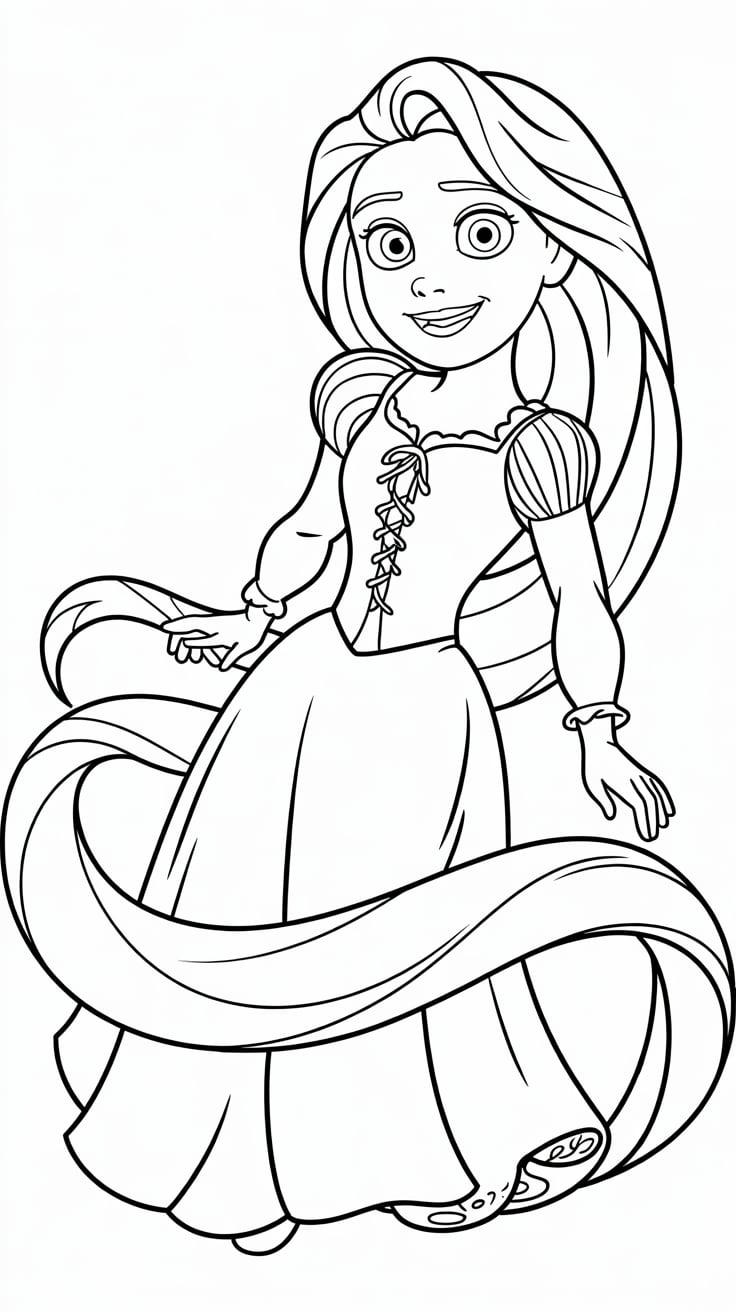 coloring page rapunzel