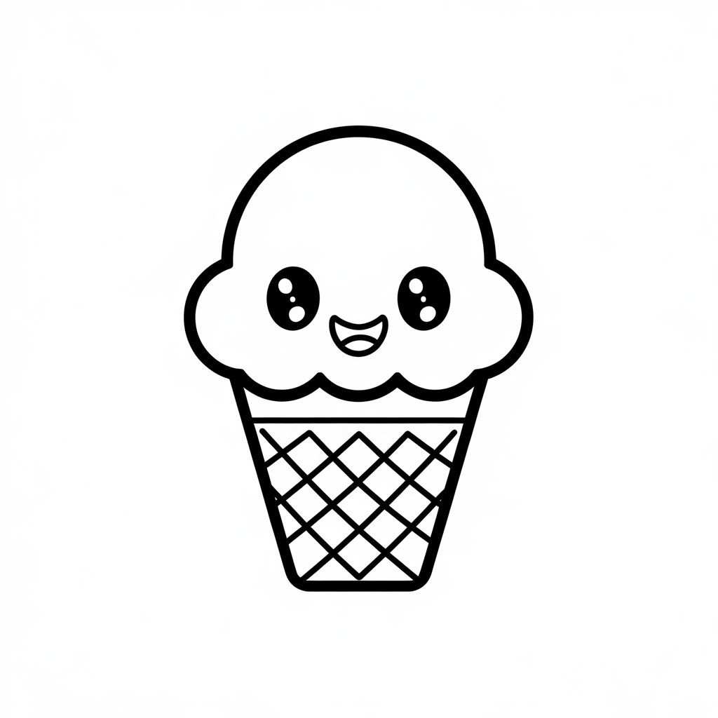 food kawaii cute ice cream coloring pages