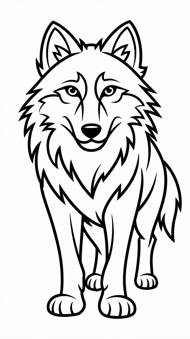 realistic wolf coloring pages