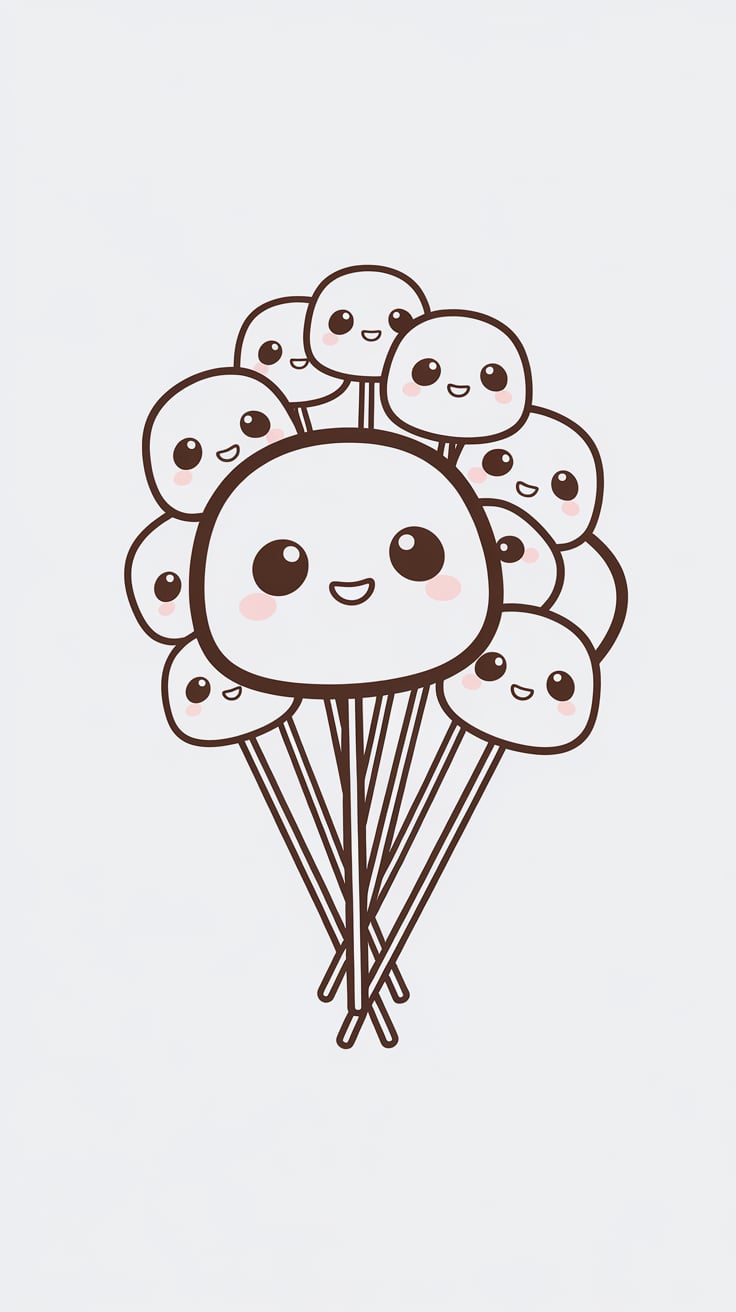 kawaii food coloring page