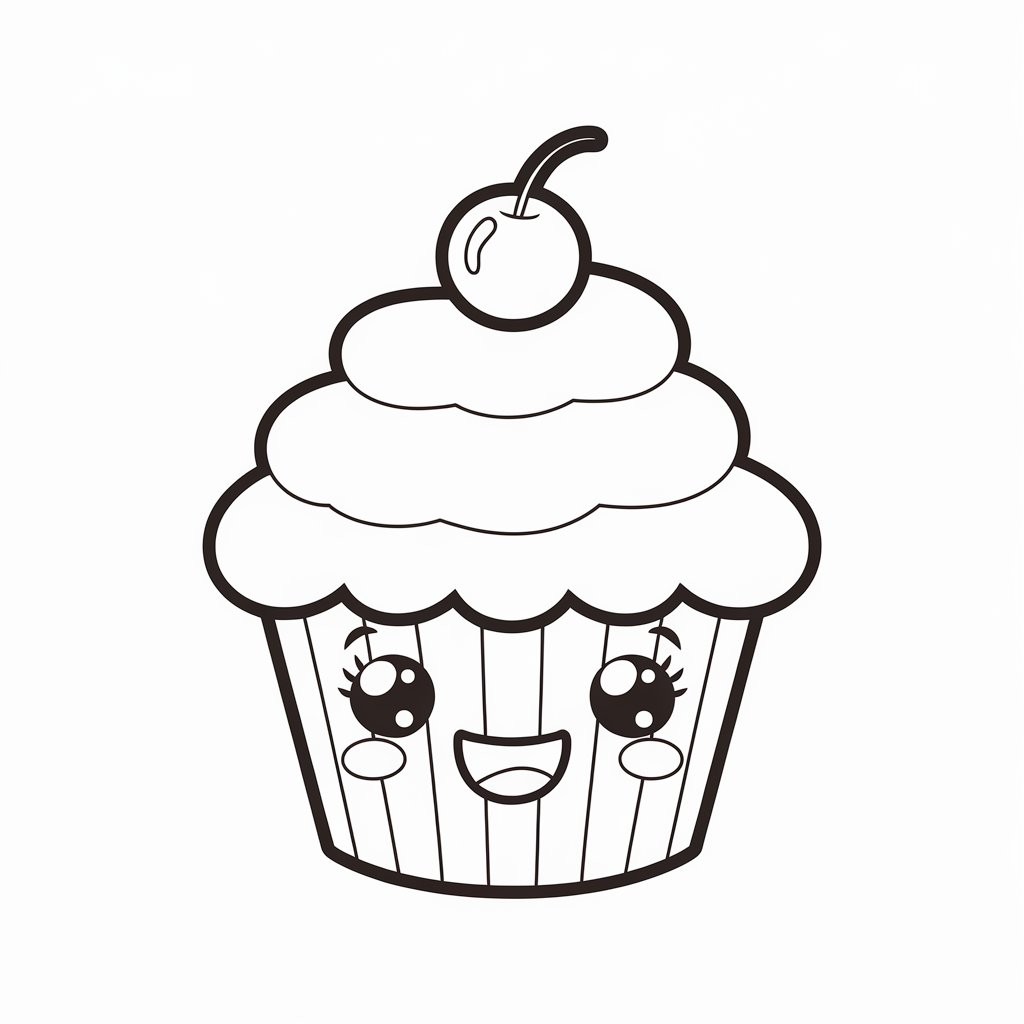 kawaii easy cute food coloring pages