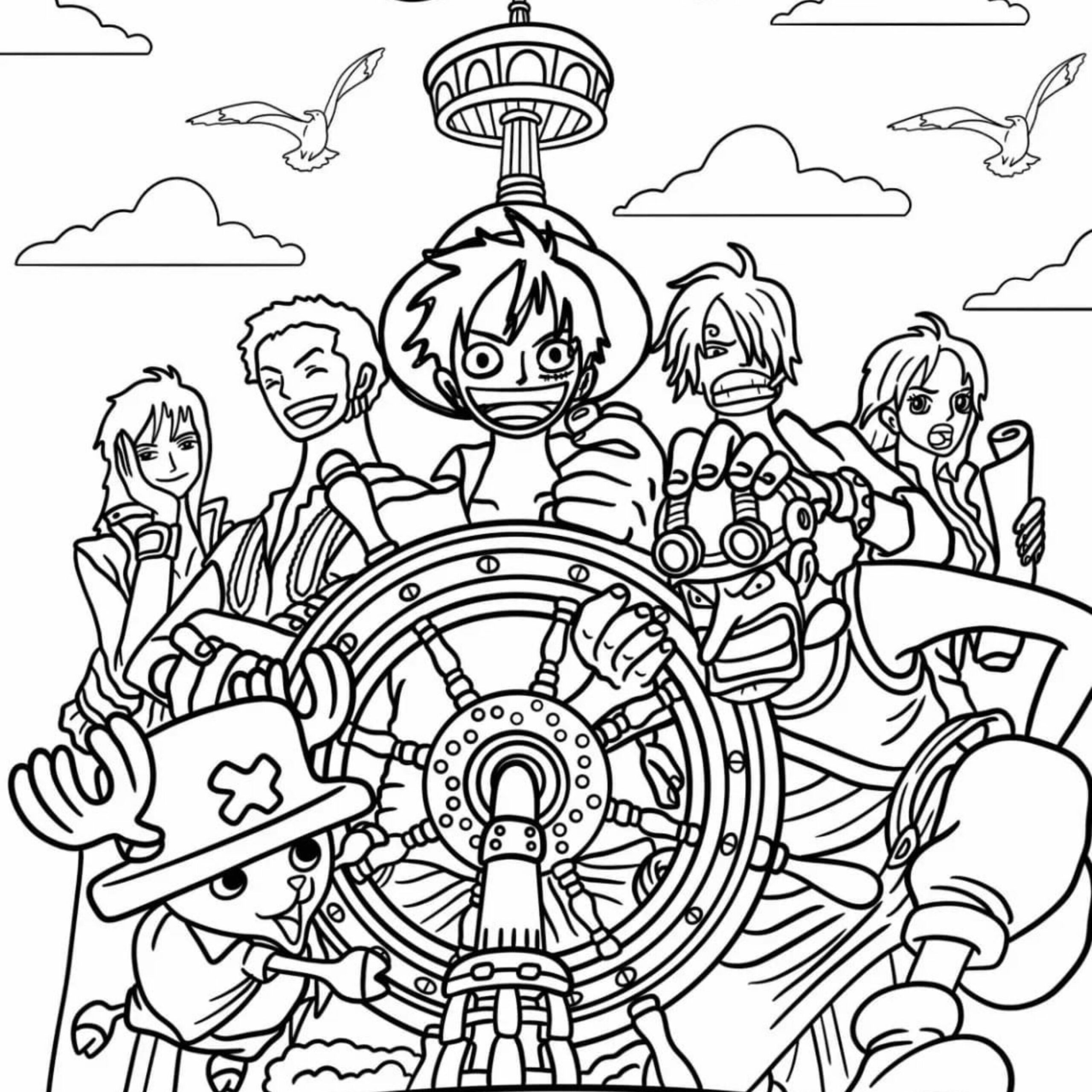 coloring pages one piece