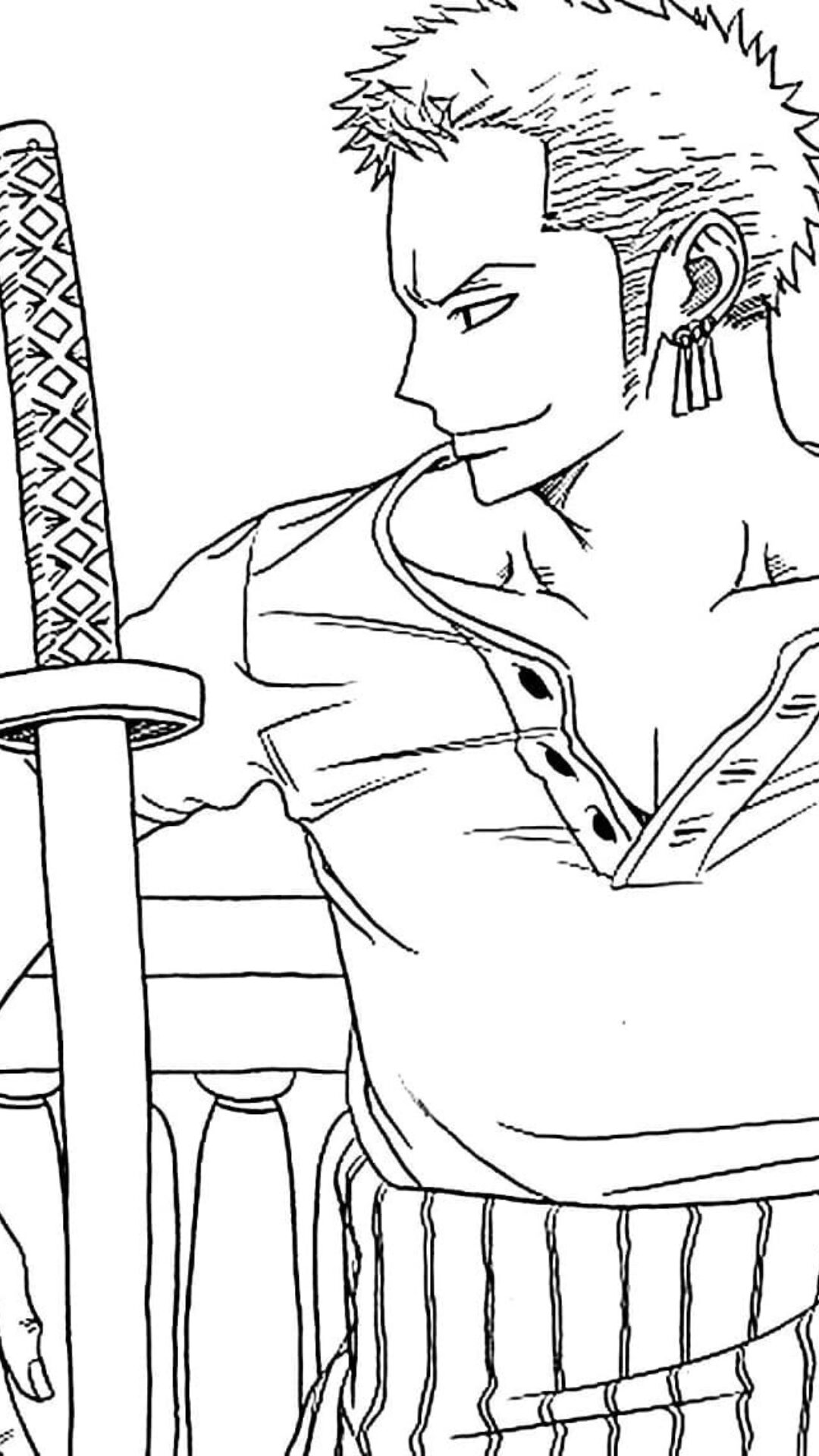 zoro one piece coloring page