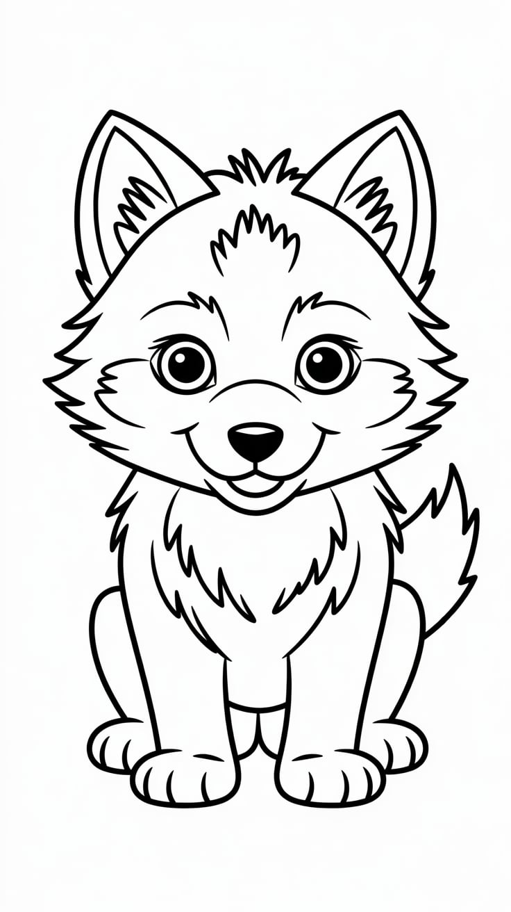 wolf coloring page printable​