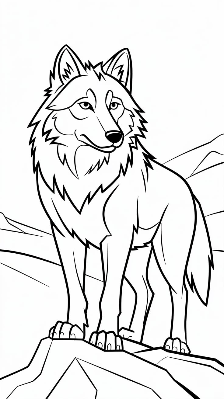 wolf coloring pages for adults
