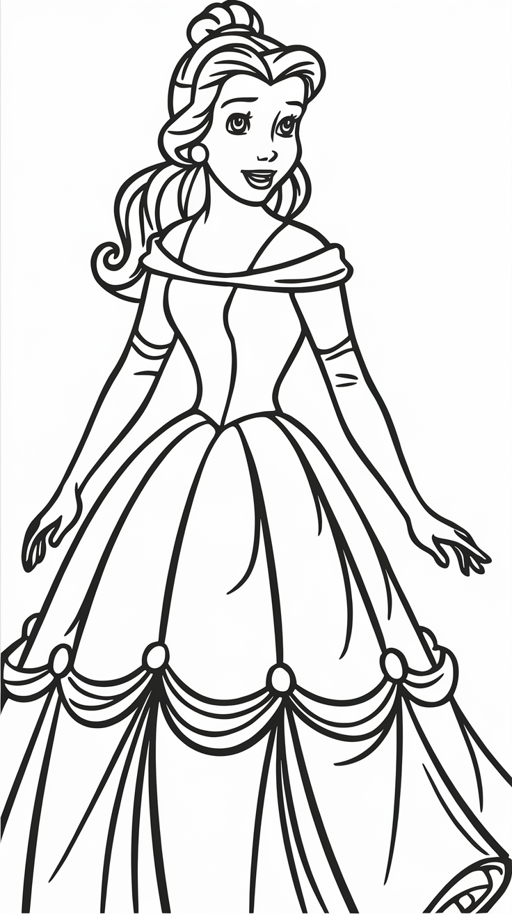 coloring pages disney princess belle