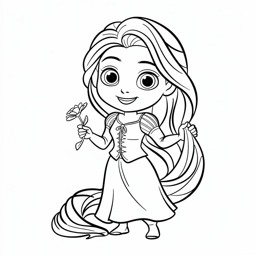 princess rapunzel coloring pages