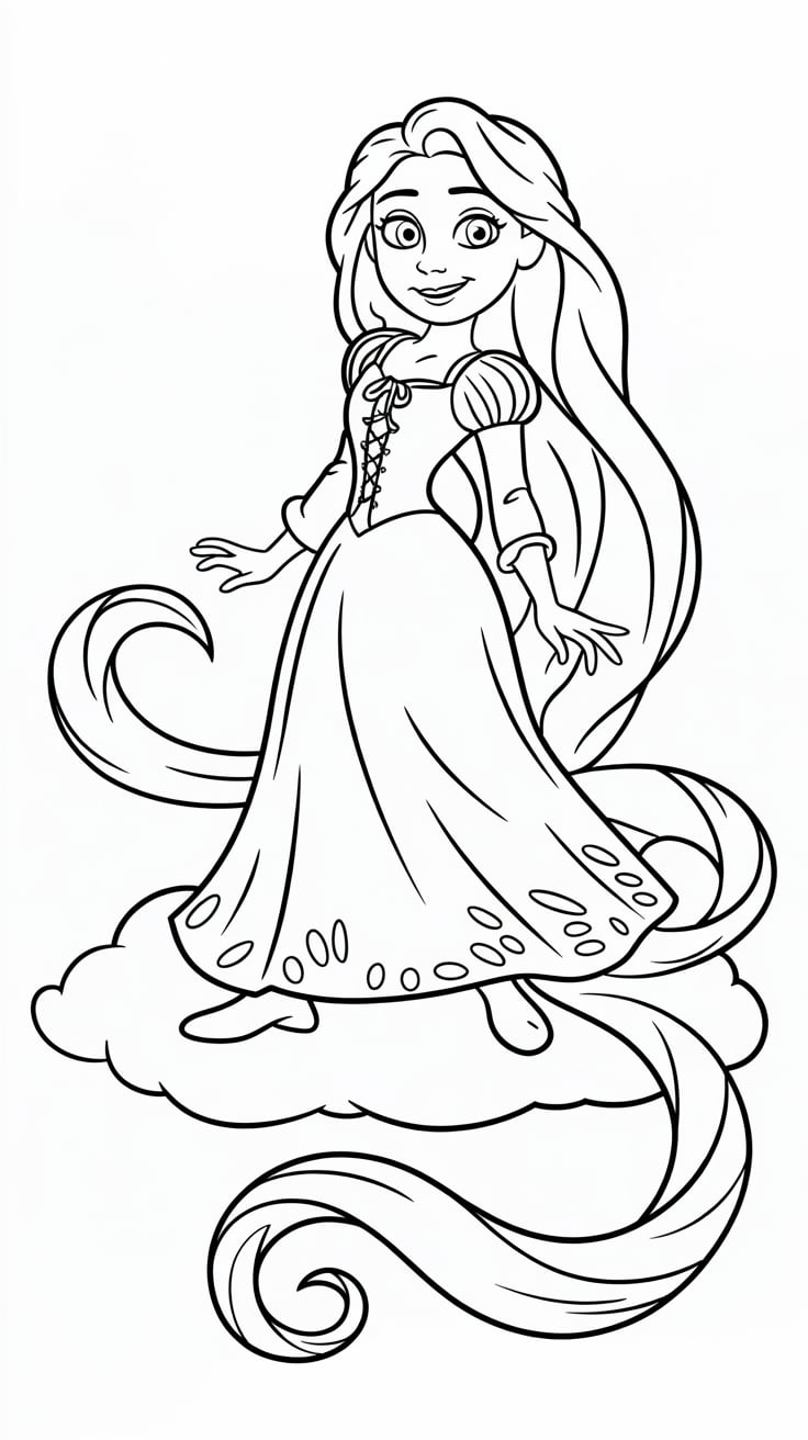 printable coloring pages of rapunzel
