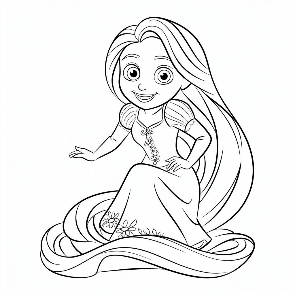 rapunzel coloring page