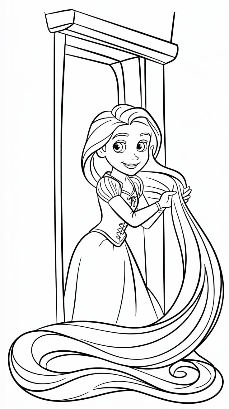 printable coloring pages rapunzel