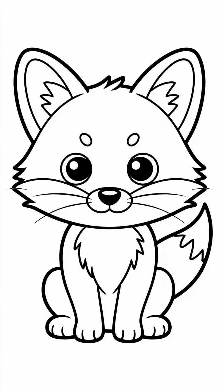 coloring pages of cute fox