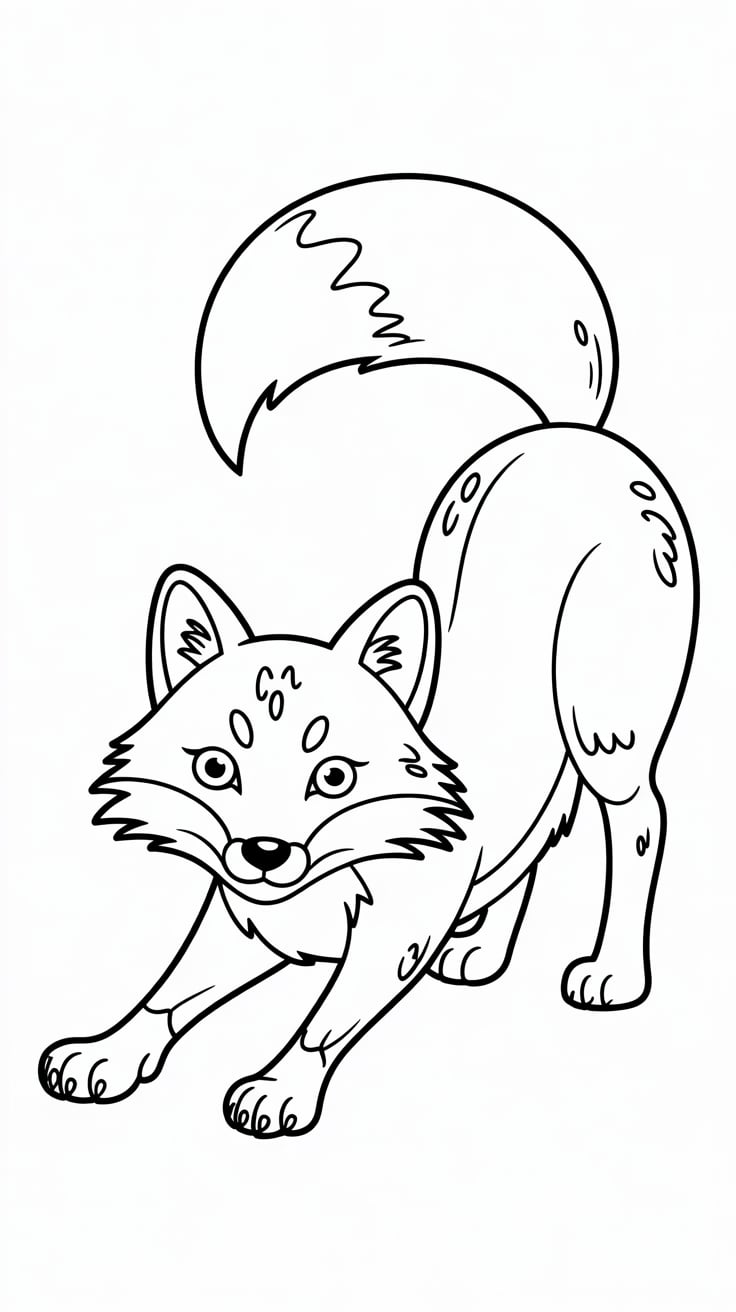 realistic fox coloring pages