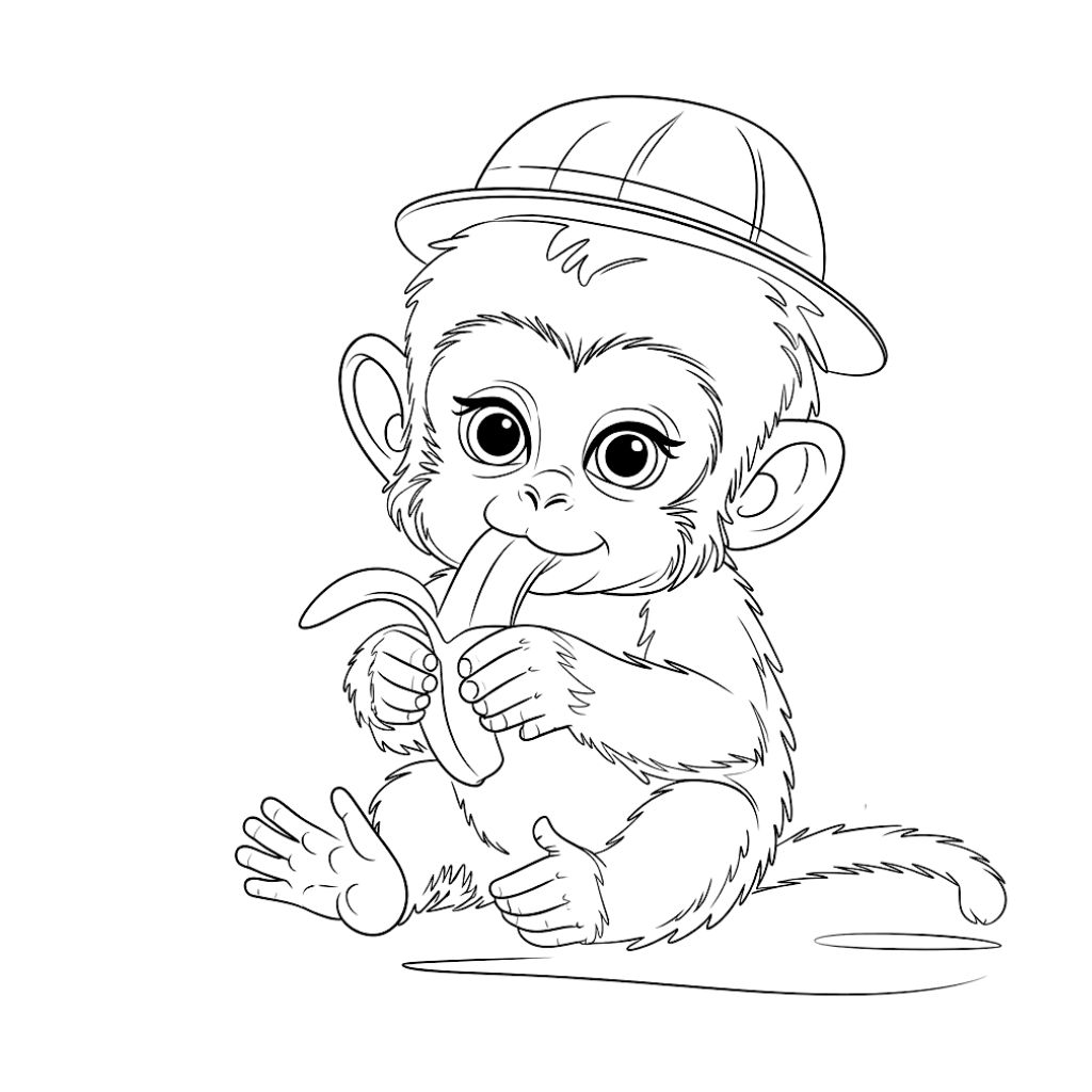coloring monkey pages