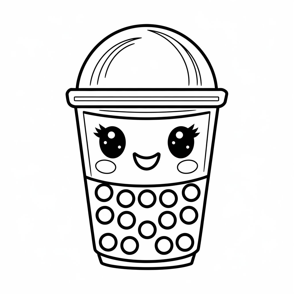 simple kawaii food coloring pages