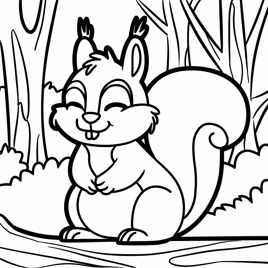 cute squirrel coloring pages