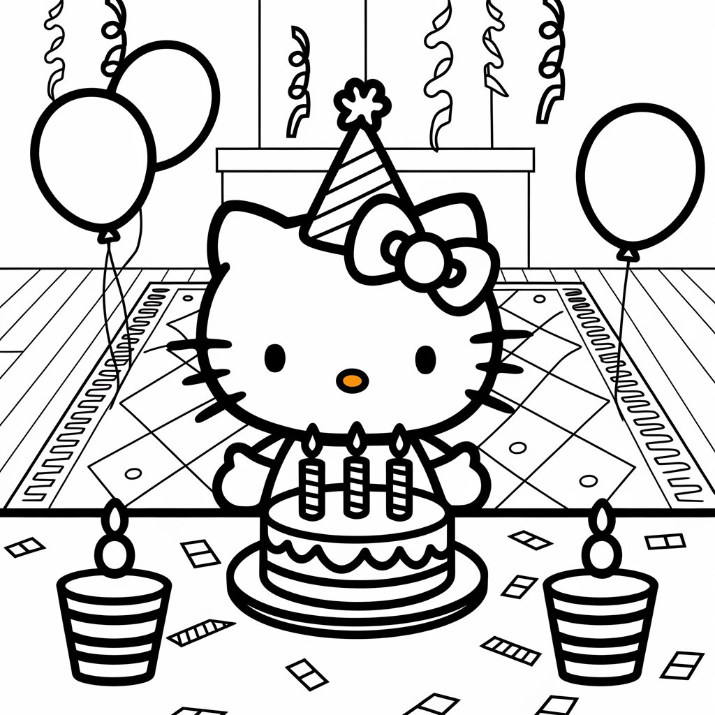 coloring pages of party hats
